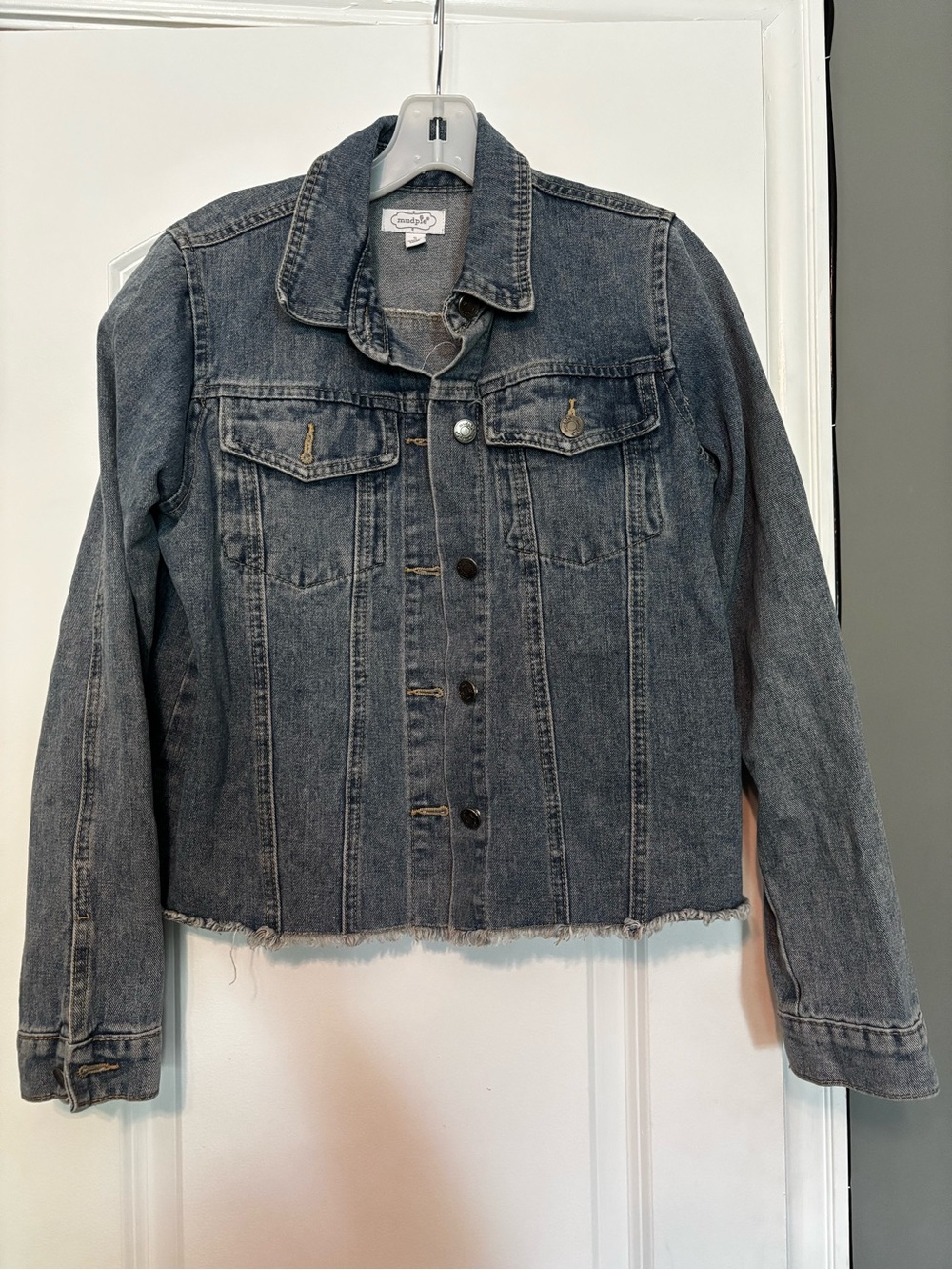 Mudd Classic Denim Jacket - Women's Frayed Hem Small